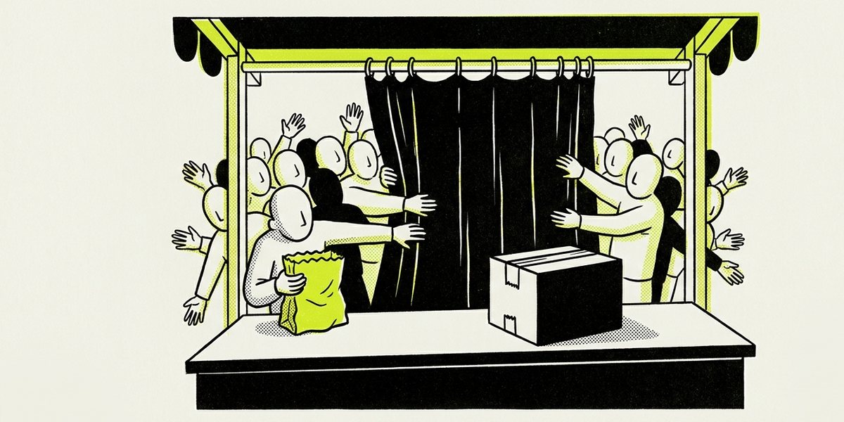 Illustration for the lead story: Buyers chase Seeker Net free mint ahead of reveal